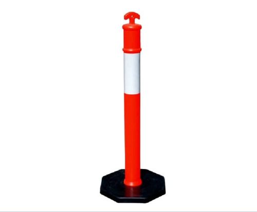 TRAFFIC POST 115 CM RUBBER BASE RED