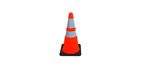 TRAFFIC CONE 70CM ORANGE PVC BLACK BASE