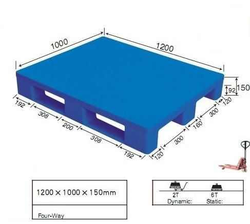 PLASTIC PALLET SG DC FL 1200x1000x150 AF