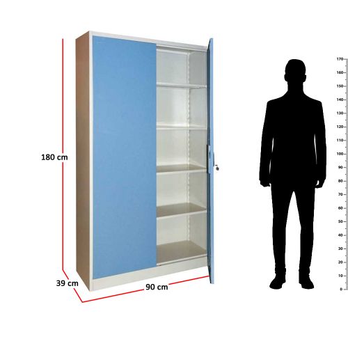 FILE CABINET 4 SHELF SWING BLUE