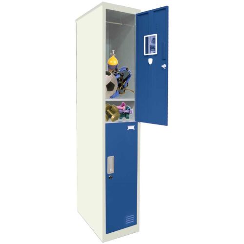 LOCKER 2 DOORS SINGLE COLUMN BLUE