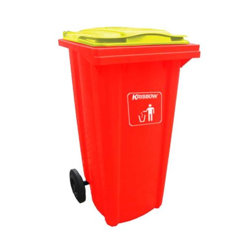 DUST BIN NEO RED 120L WITH YELLOW LID