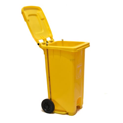 DUST BIN YELLOW 120L PEDAL & YELLOW LID