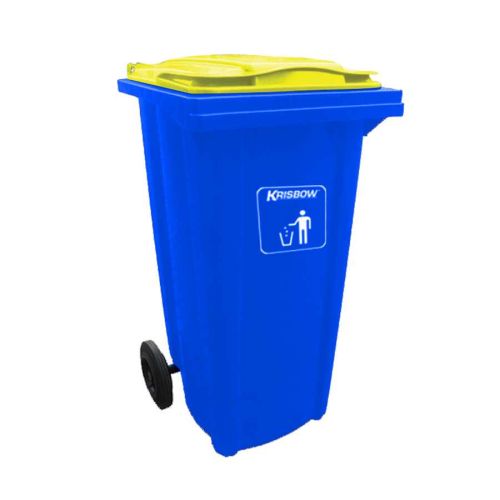 DUST BIN NEO BLUE 120L WITH YELLOW LID